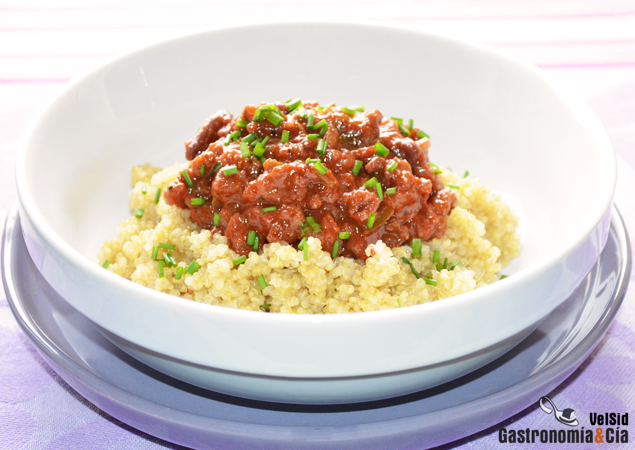 Quinua con ragú de ternera
