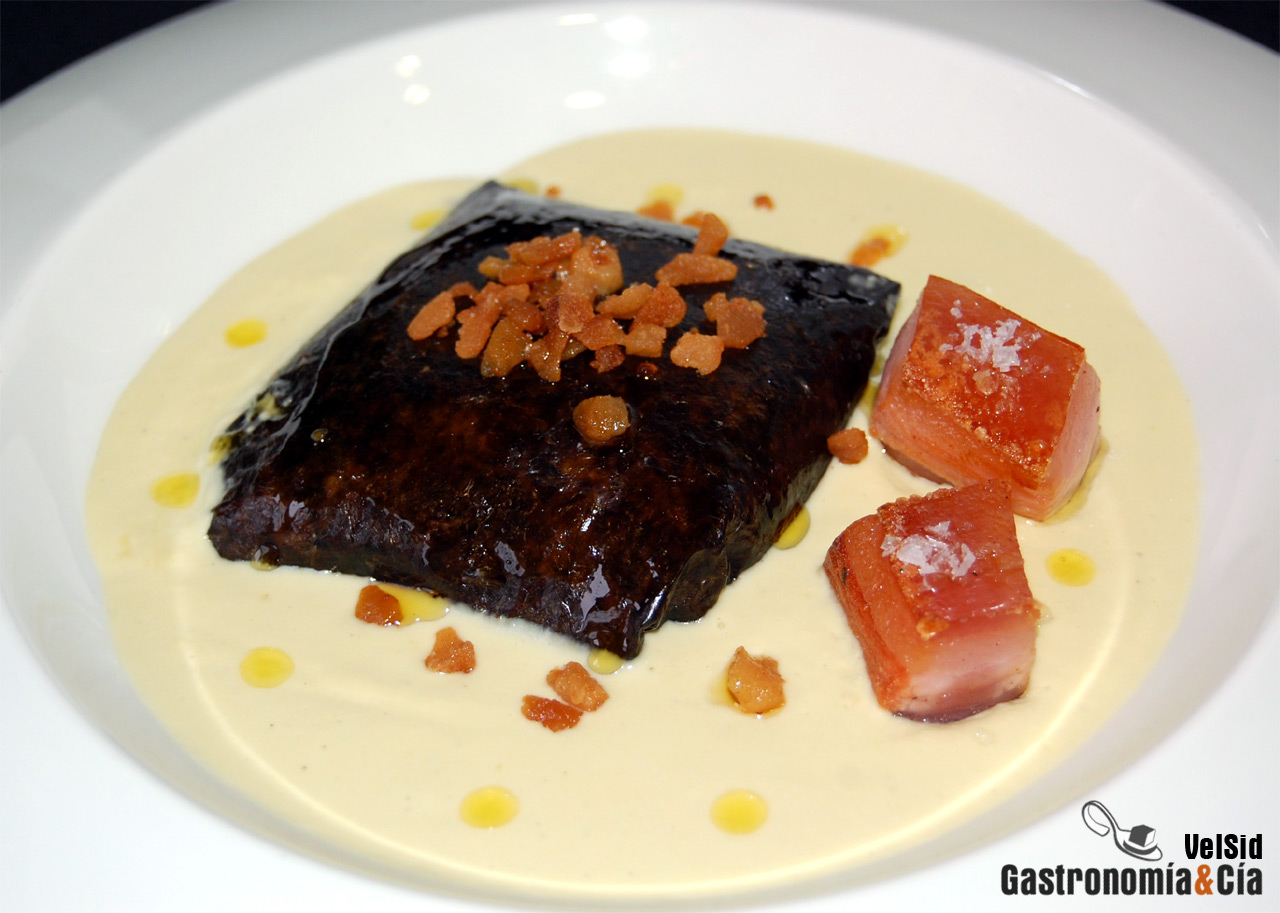 Ravioli de coliflor y panceta