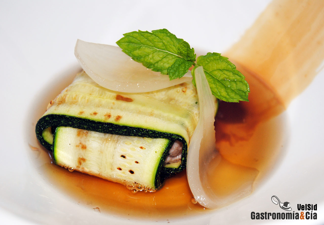 Ravioli de cordero con infusión de hierbabuena