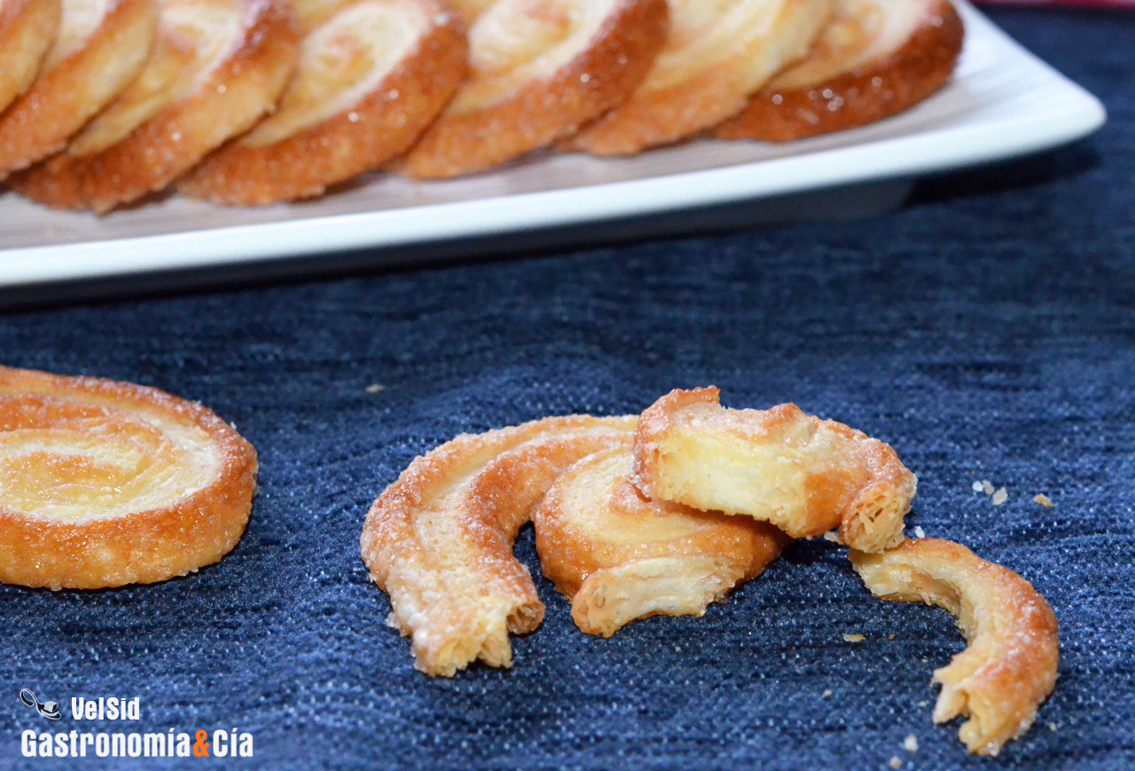 cómo hacer palmeritas de hojaldre crujientes