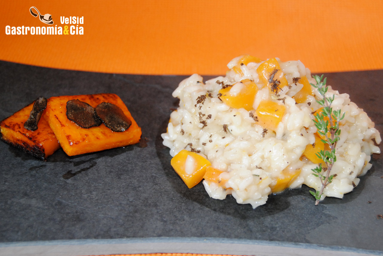 Risotto de calabaza y trufa negra
