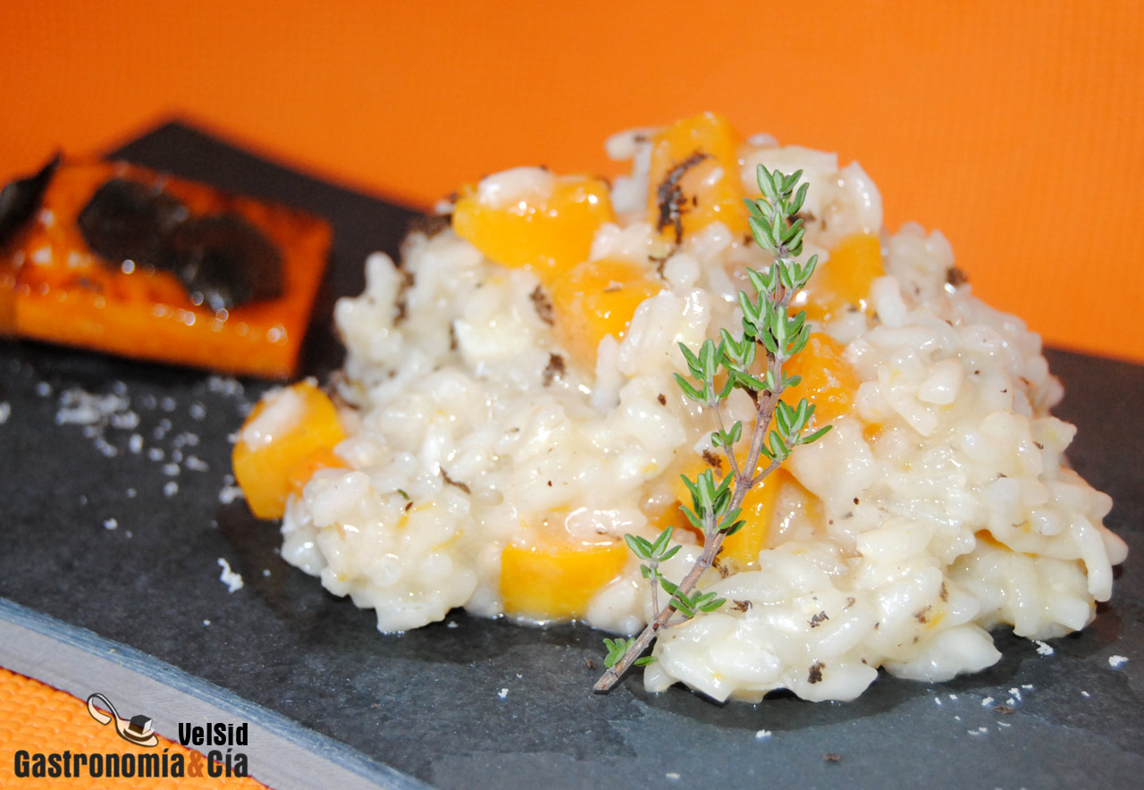 Risotto de calabaza y trufa negra