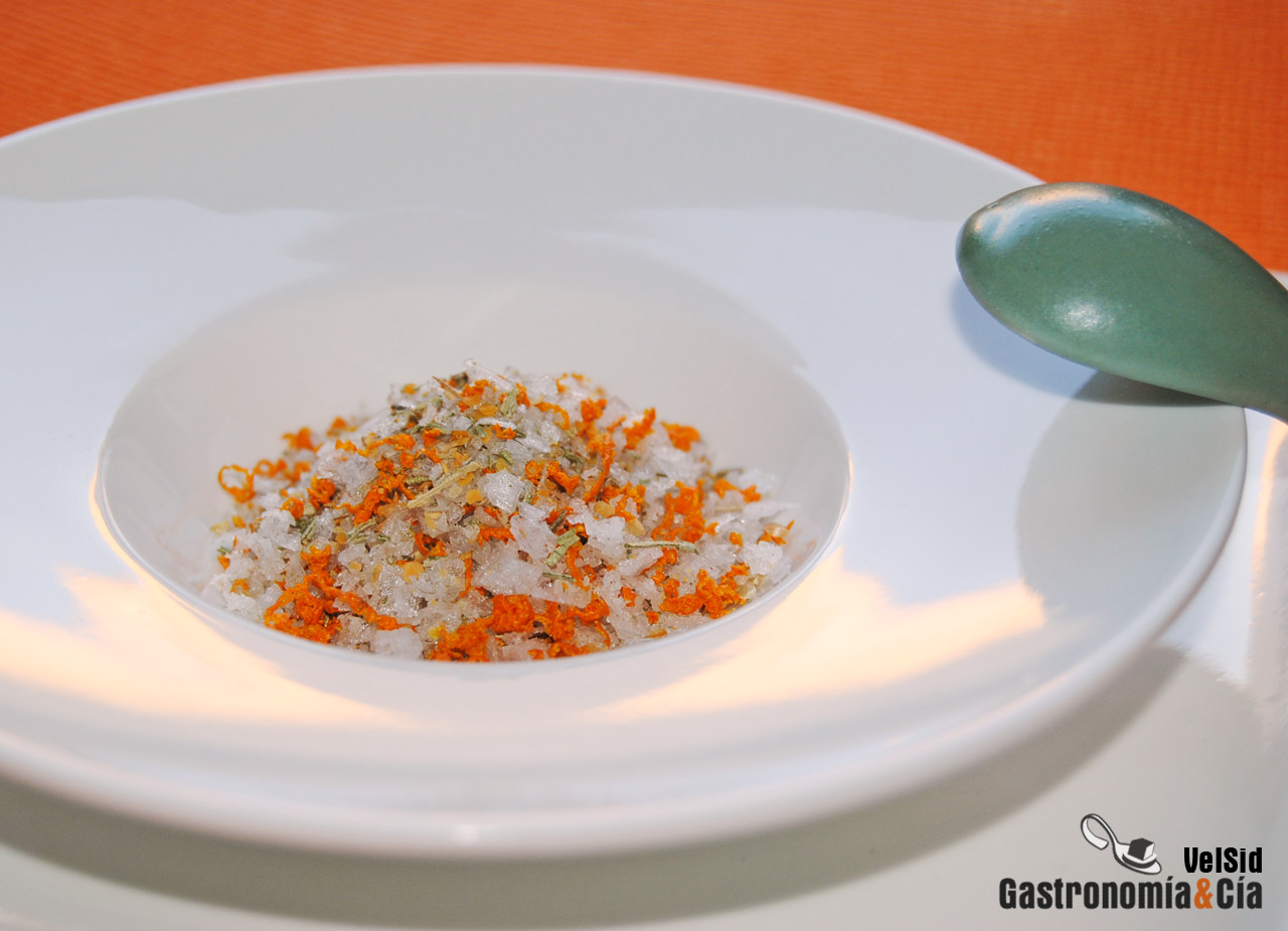 Sal de romero, mostaza y naranja