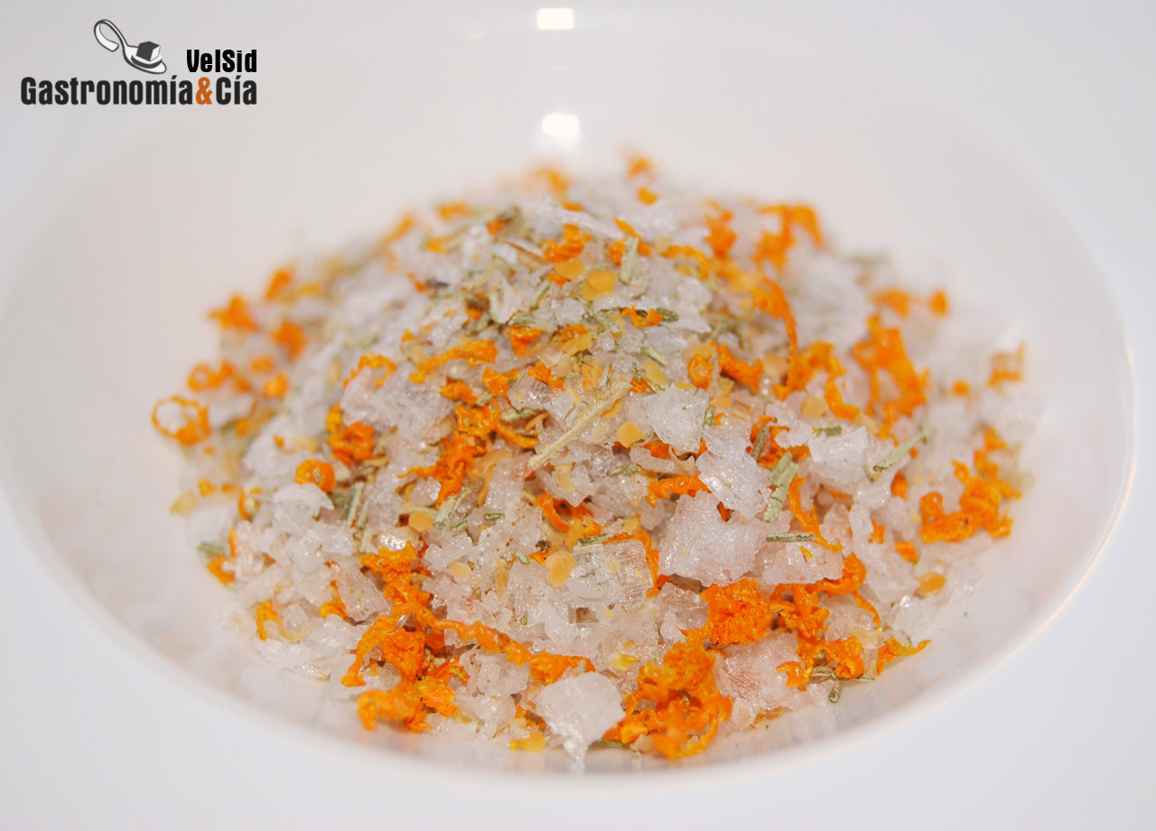 Sal de romero, mostaza y naranja