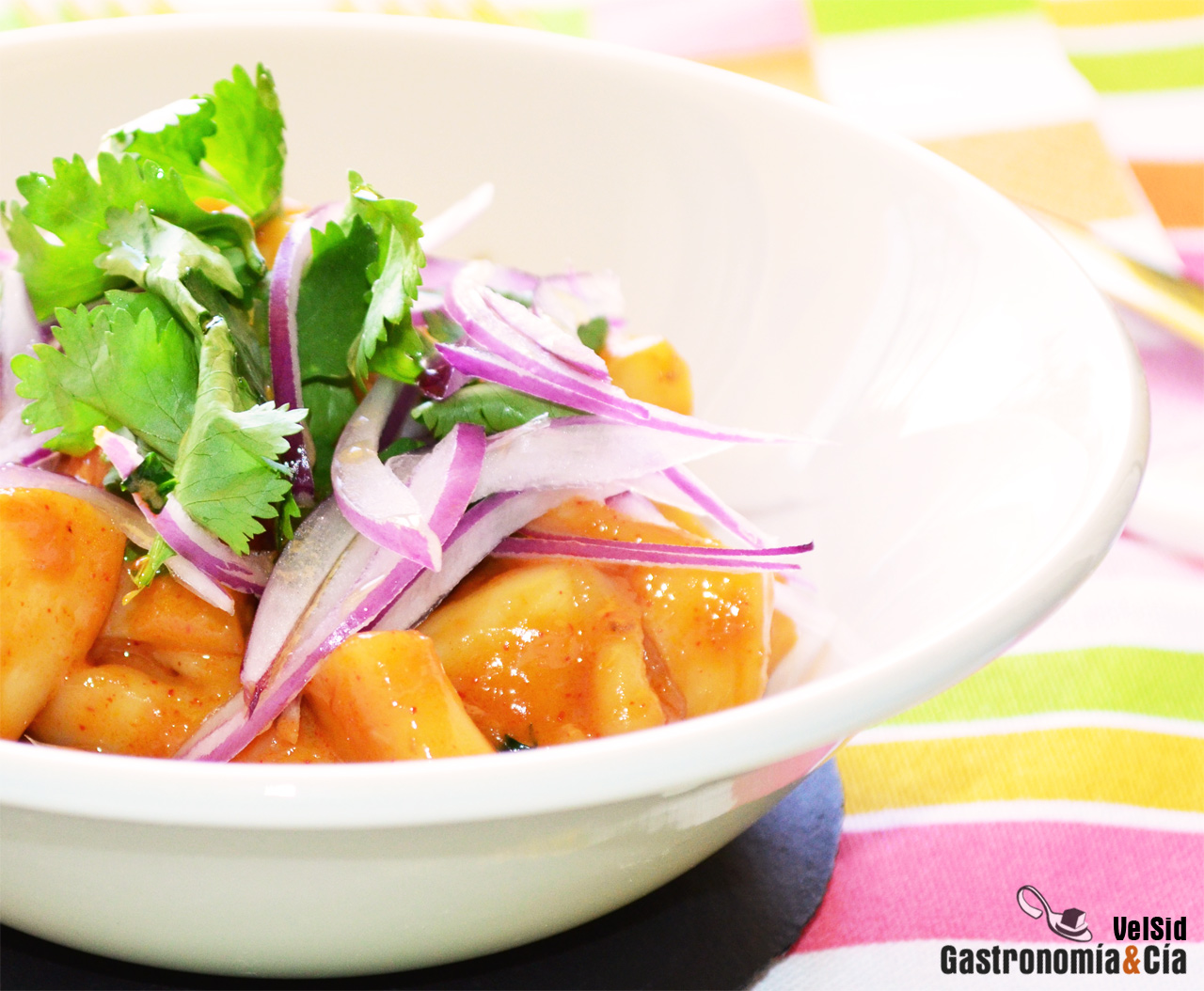 Sepia con jengibre y leche de coco