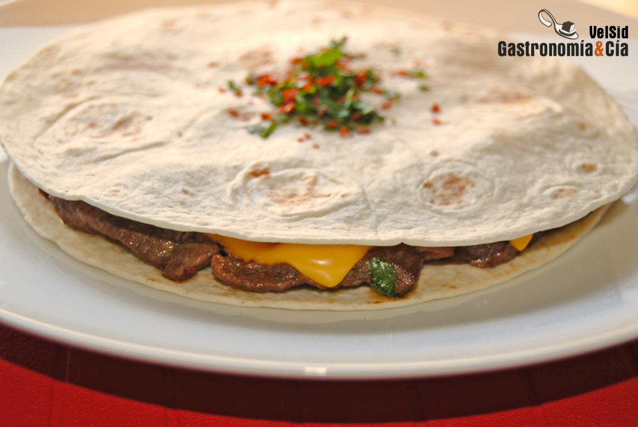 Sincronizadas de ternera picante con cilantro