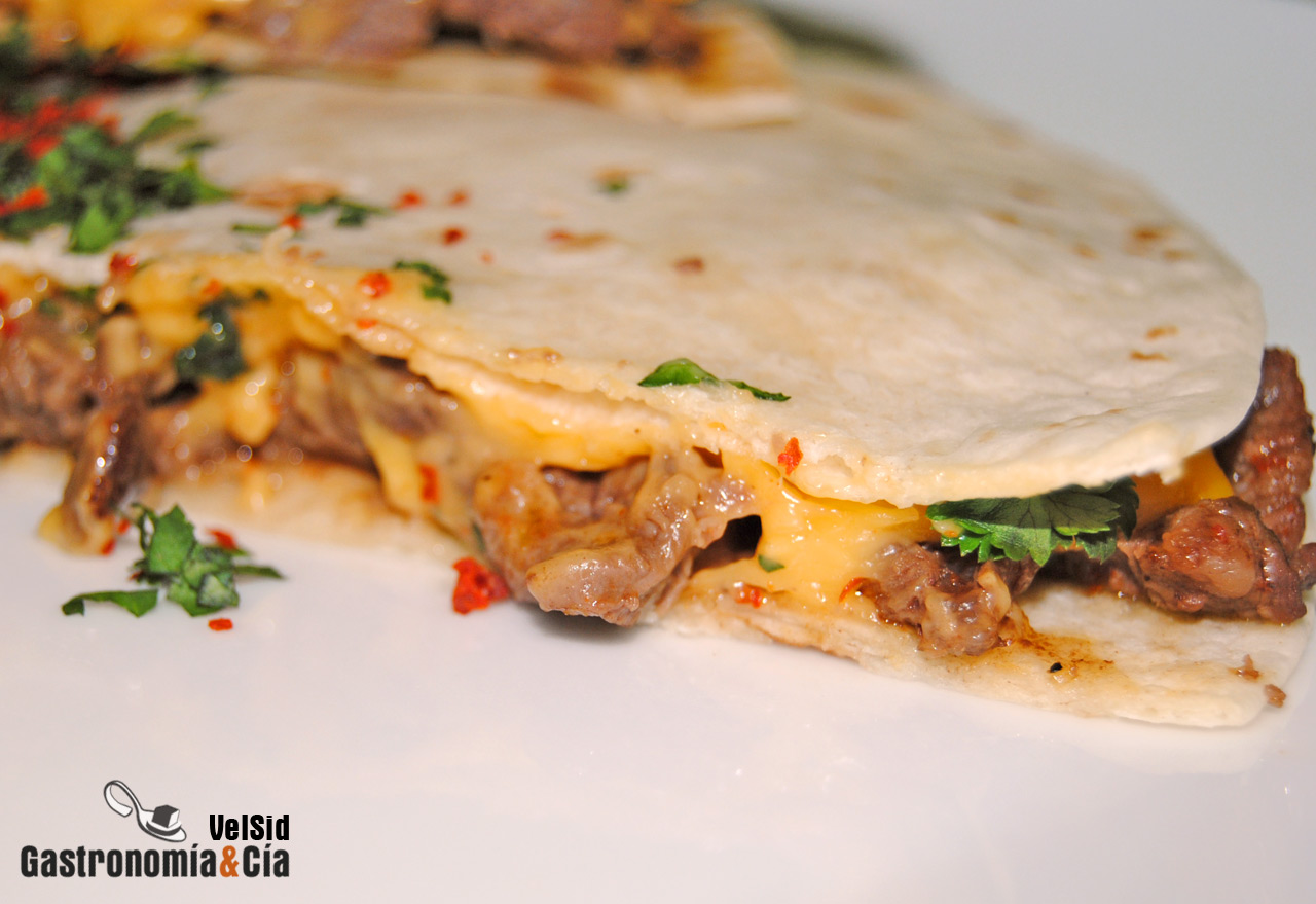 Sincronizadas de ternera picante con cilantro