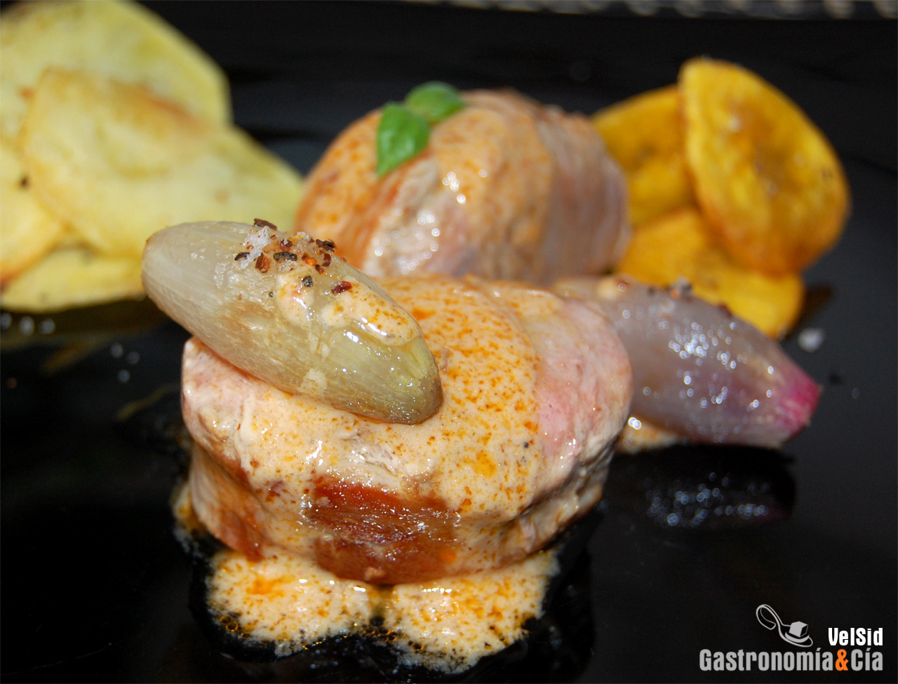 Solomillo con salsa de coco y curry rojo