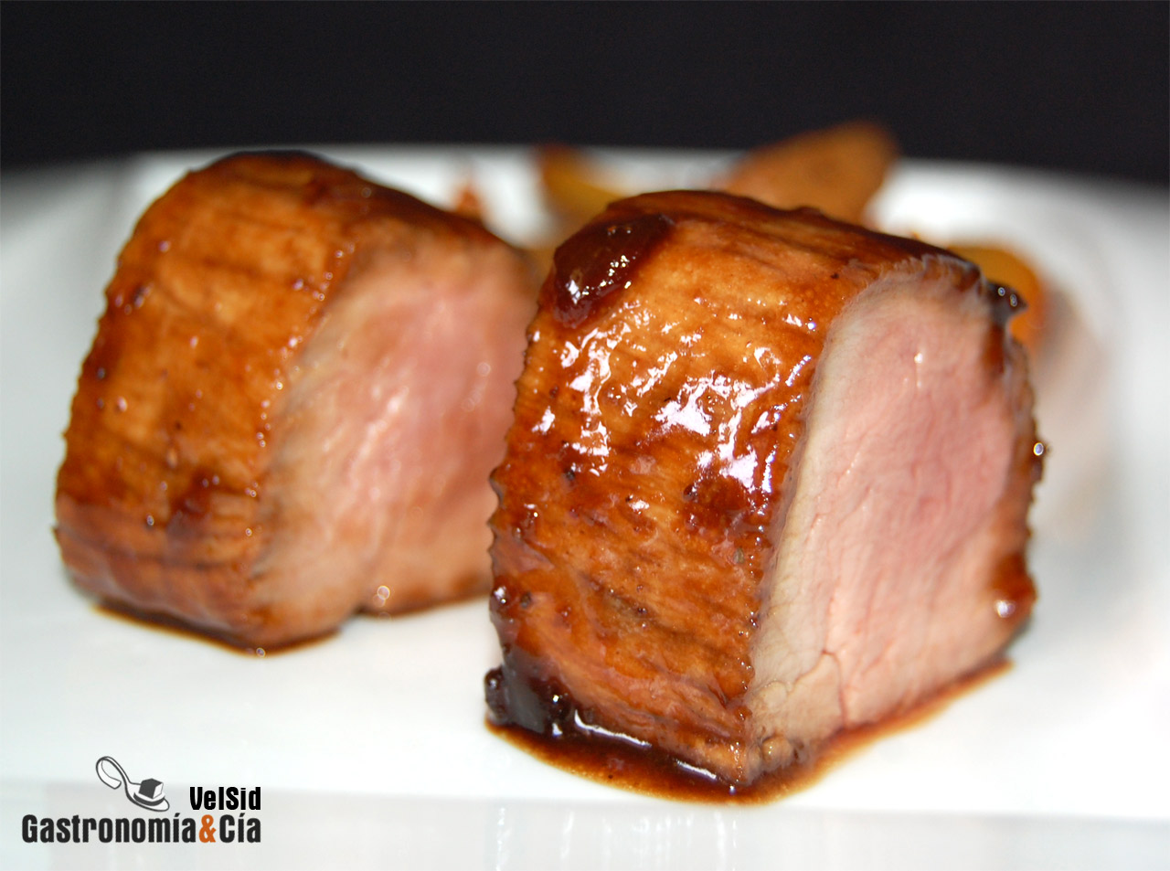 Solomillo glaseado con malta