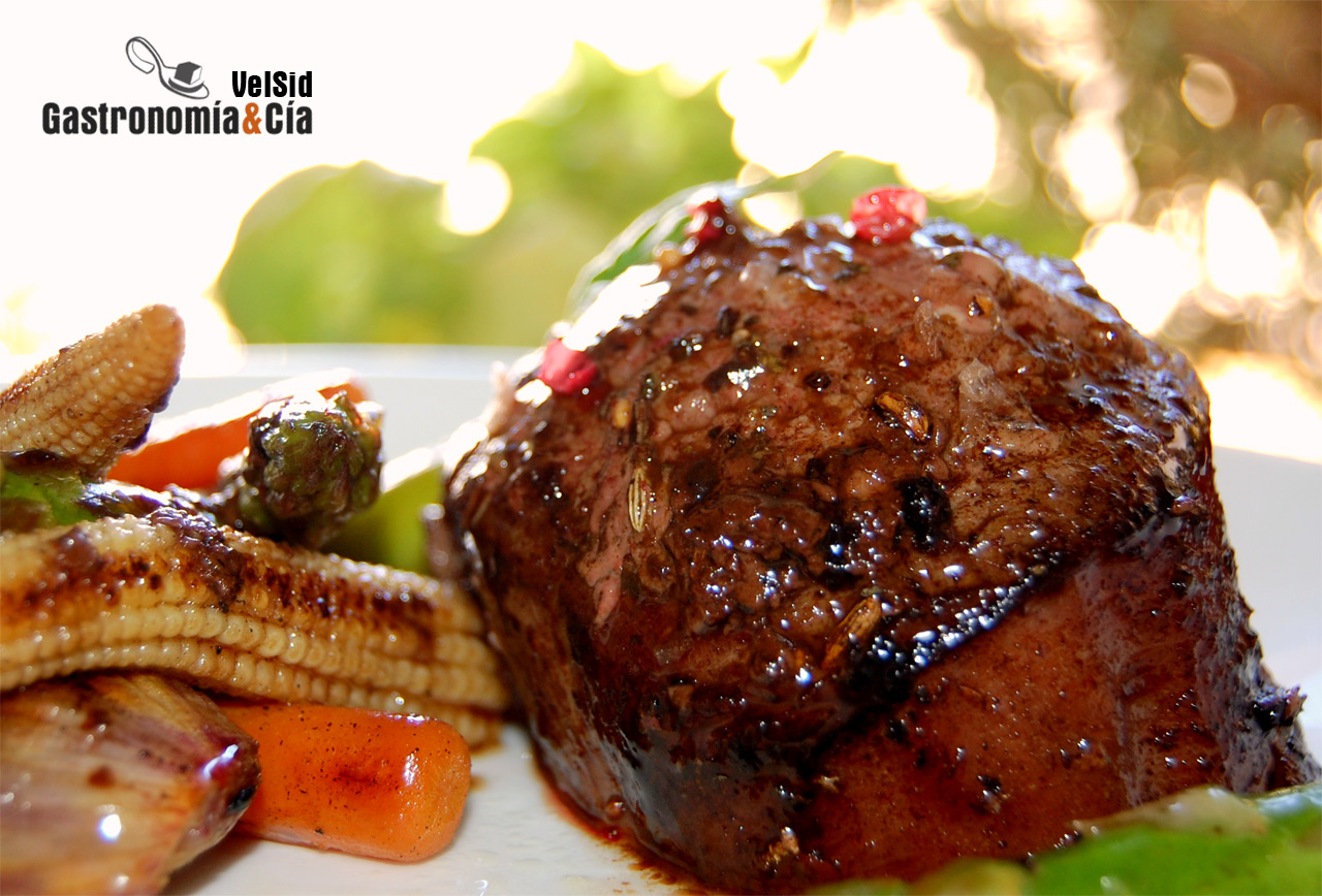 Receta de Solomillo con hortalizas