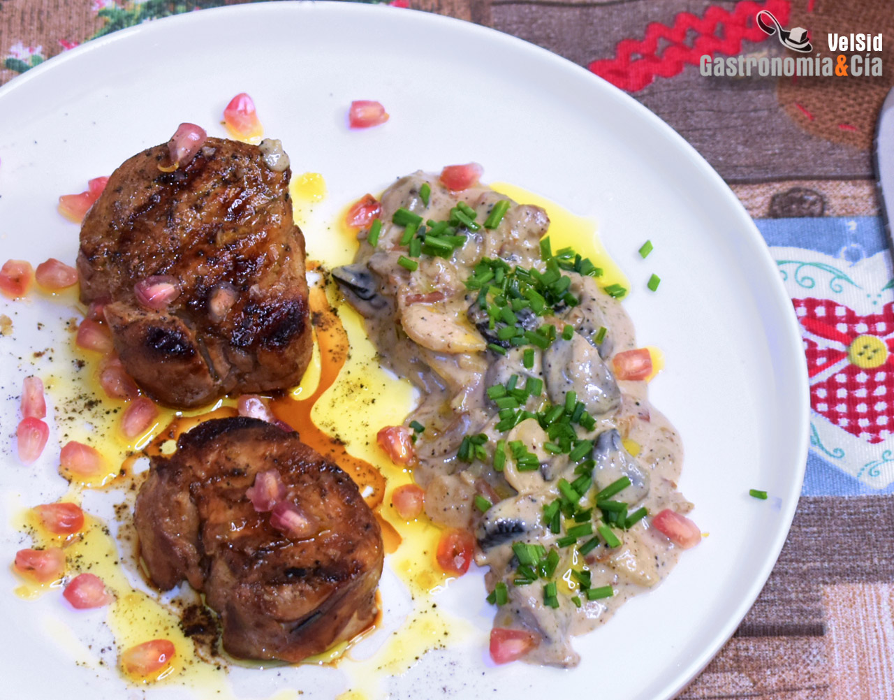 Solomillo parrilla con champis