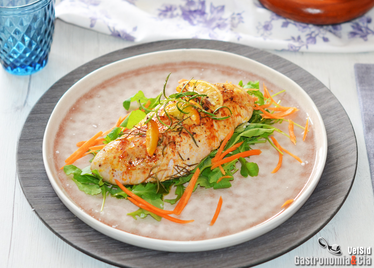 Solomillo de pavo con limón encurtido y romero