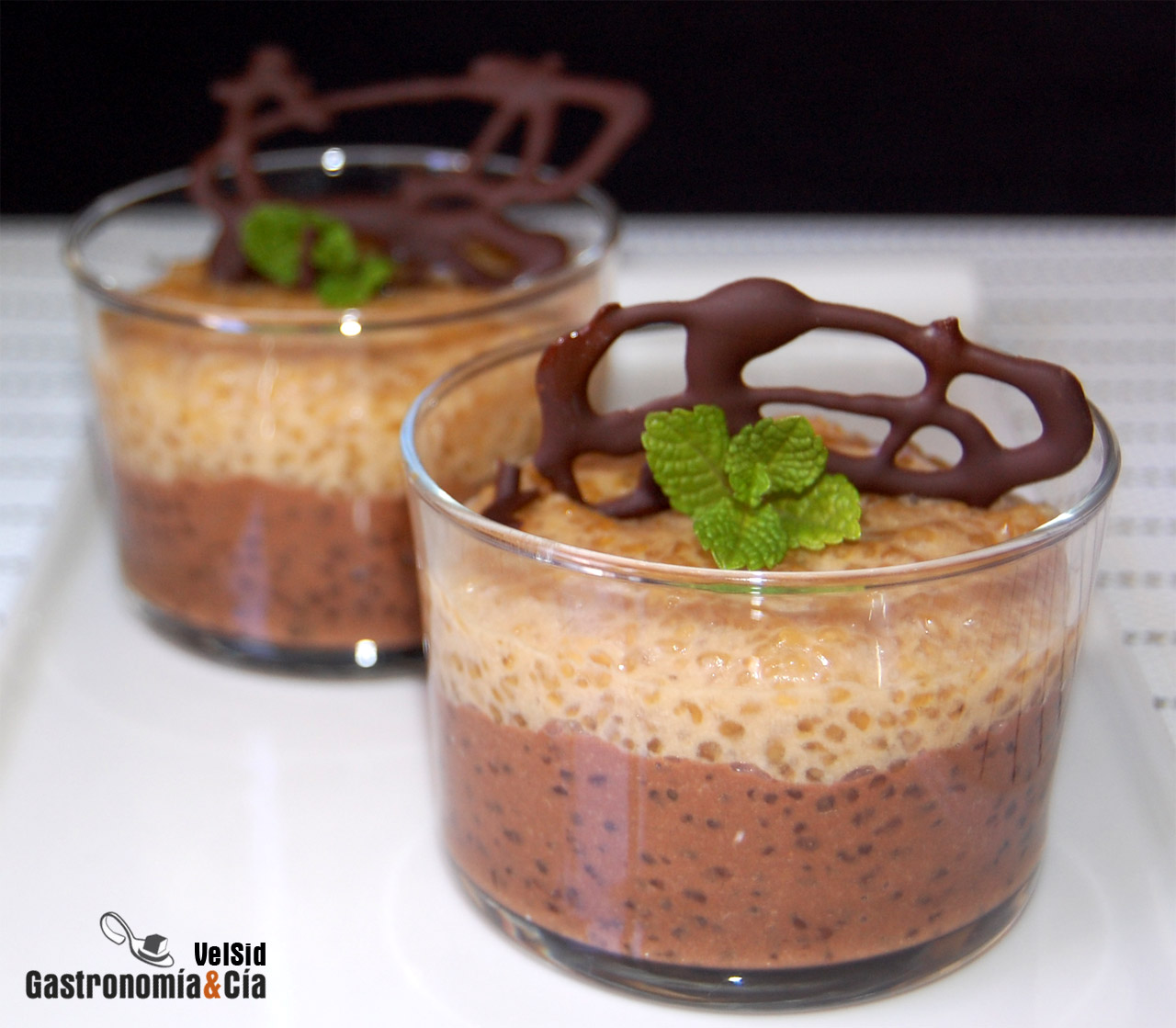 Tapioca, plátano y chocolate