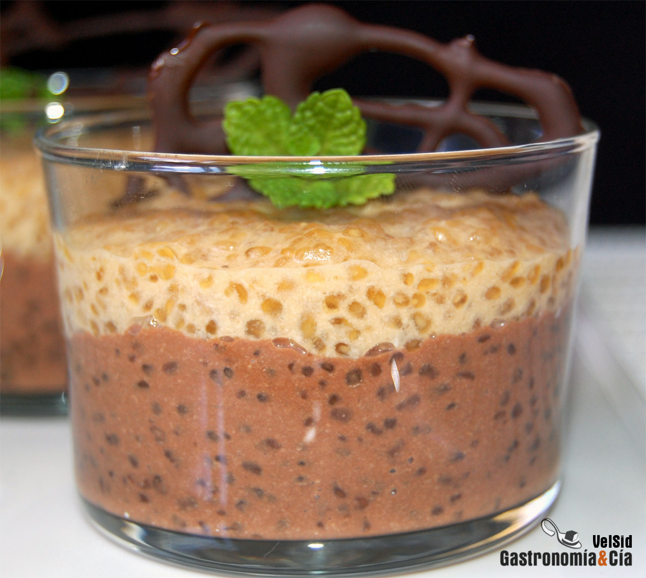 Tapioca, plátano y chocolate