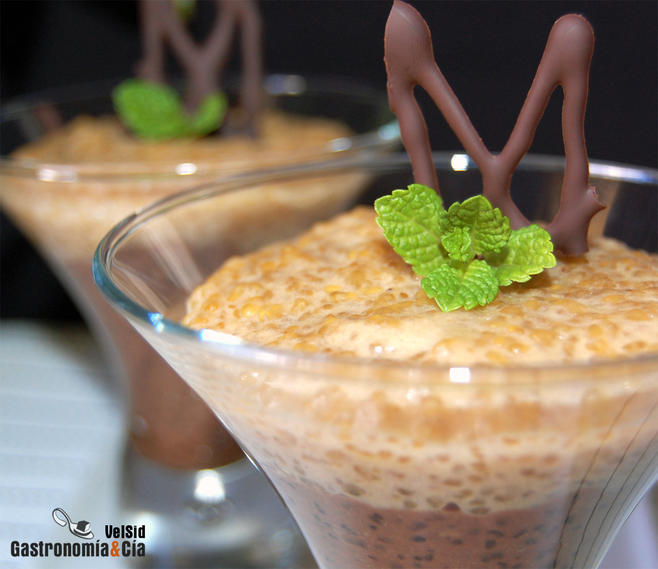 Tapioca, plátano y chocolate