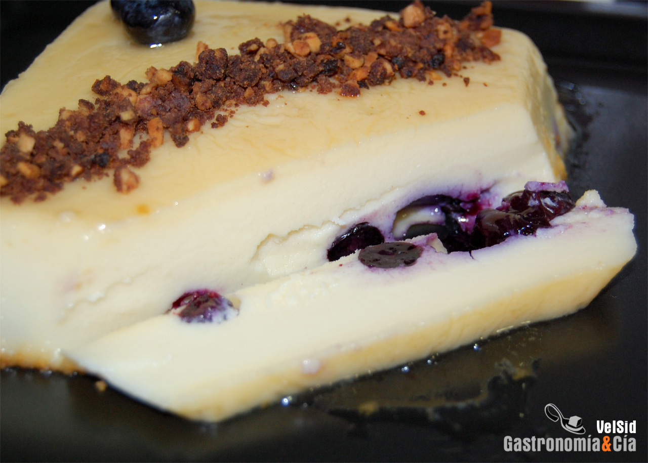 Tarta de queso y arándanos