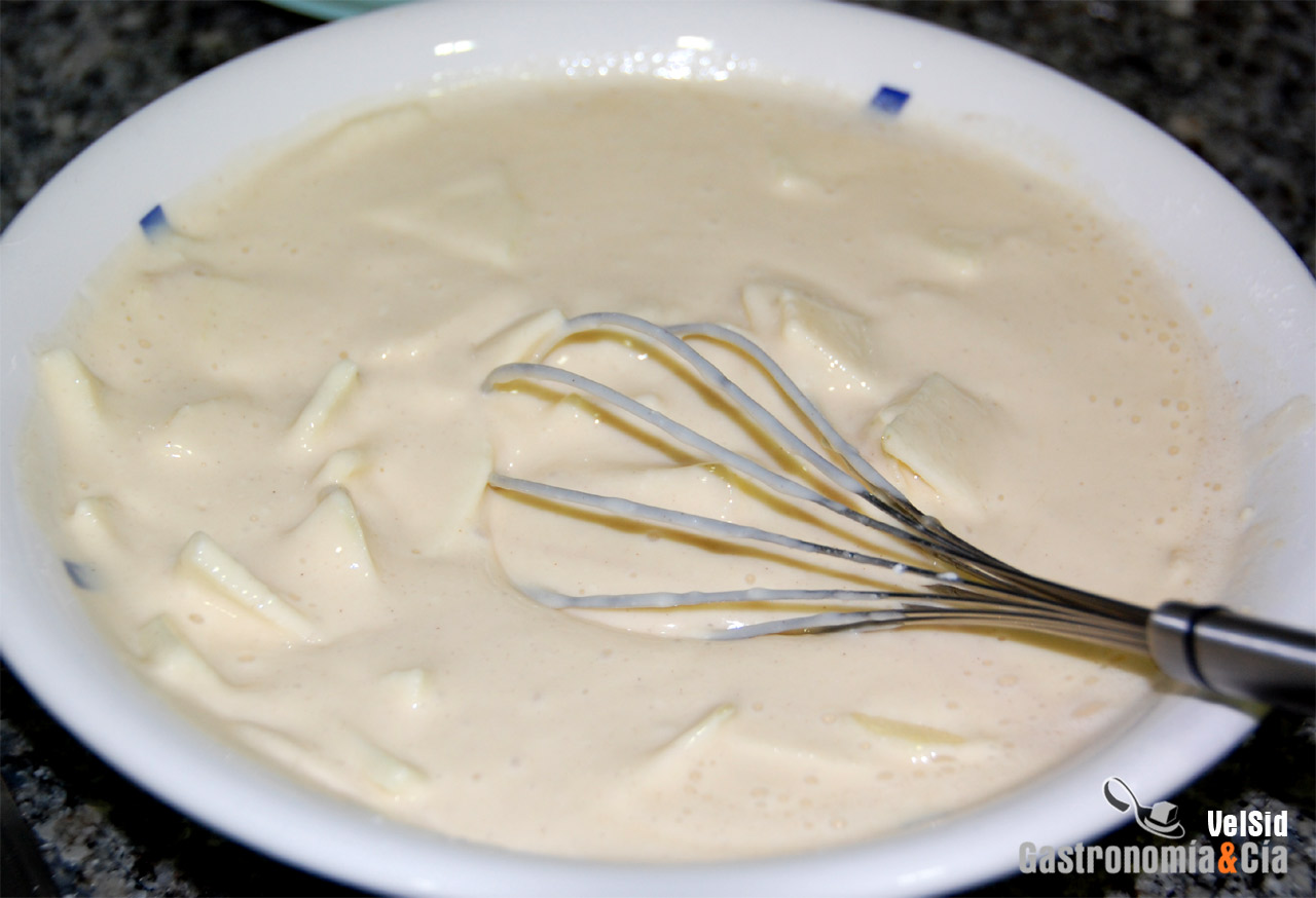 Tarta de queso y manzana