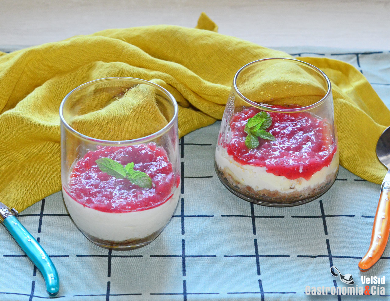 Tarta de queso en vasito