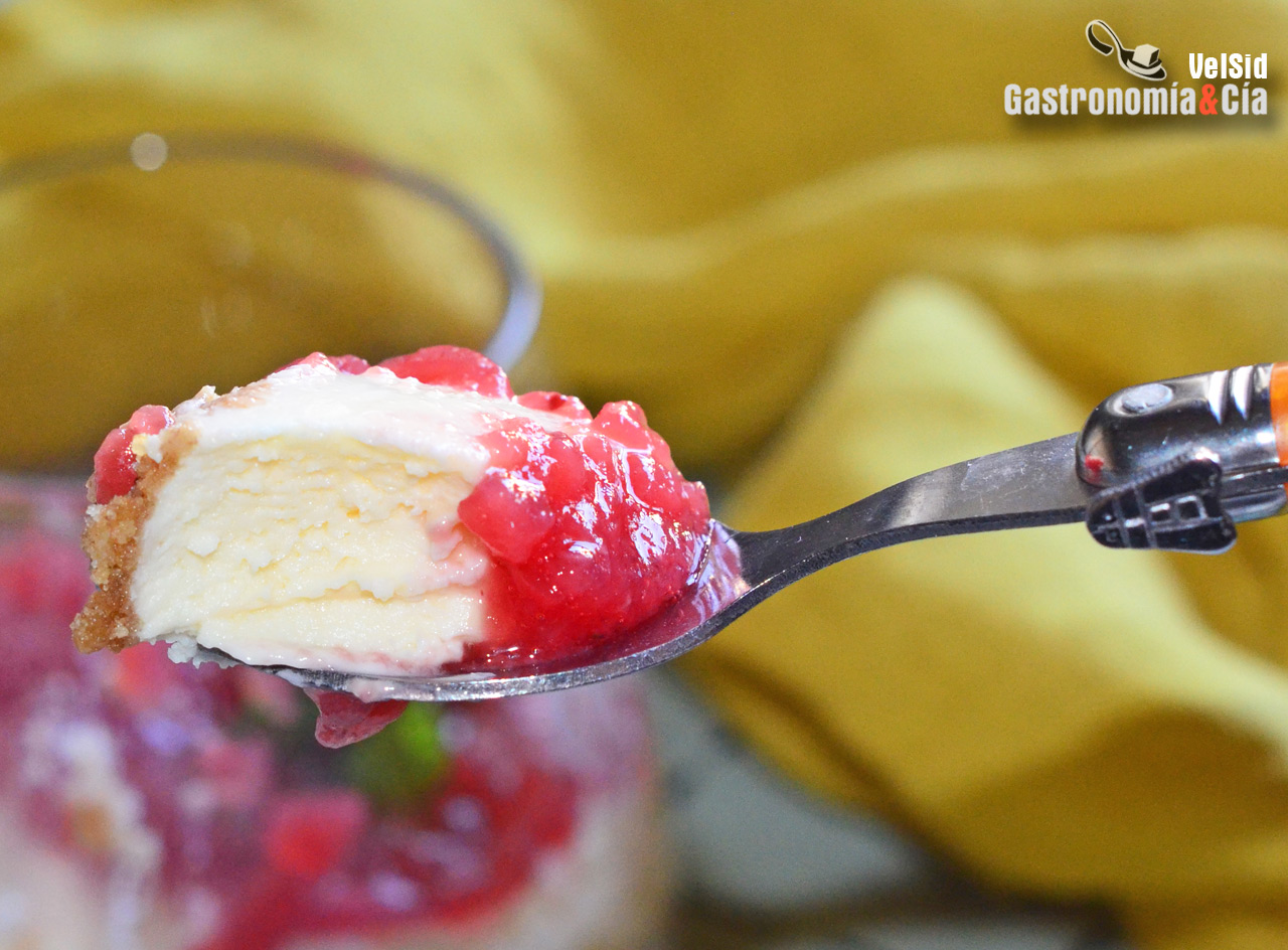 Tarta de queso en vasito