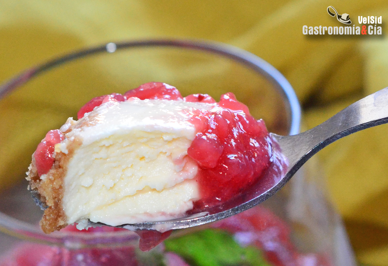 Tarta de queso en vasito