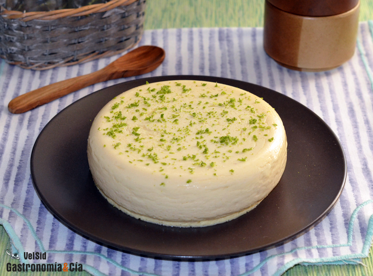 Tarta de queso, piña y bergamota en microondas, una rec