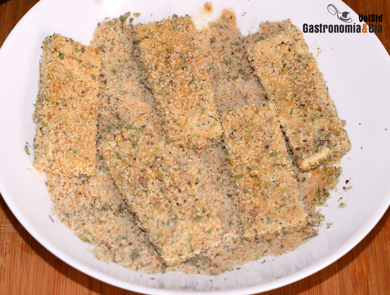 Tofu rebozado con mahonesa de sriracha