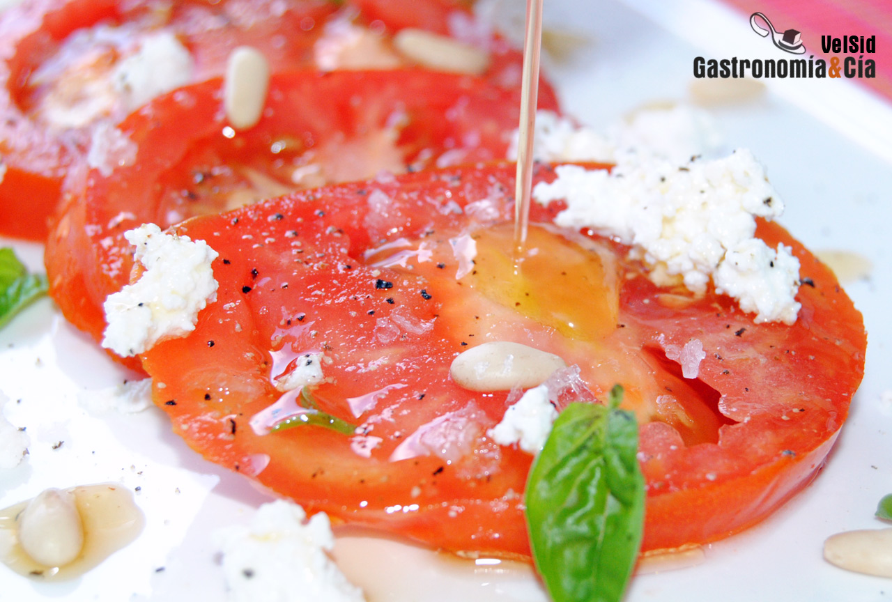 Tomates con mantequilla avellana
