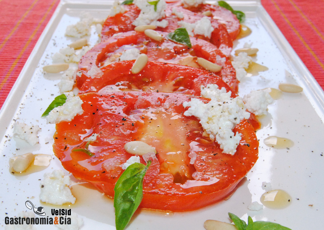 Tomates con mantequilla avellana