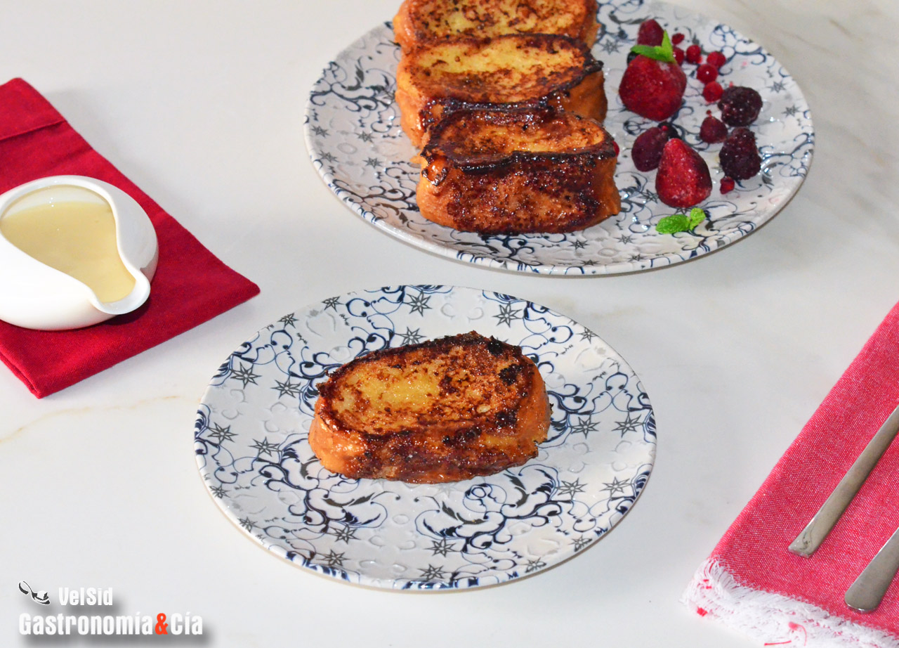 Torrijas a la plancha y freidora de aire