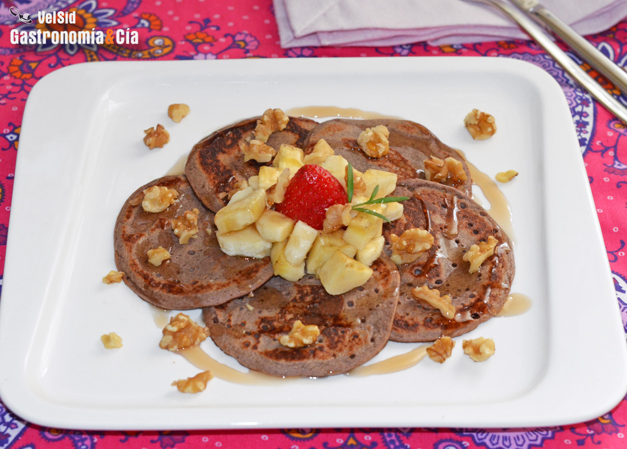 Tortitas saludables de avena, plátano y açaí