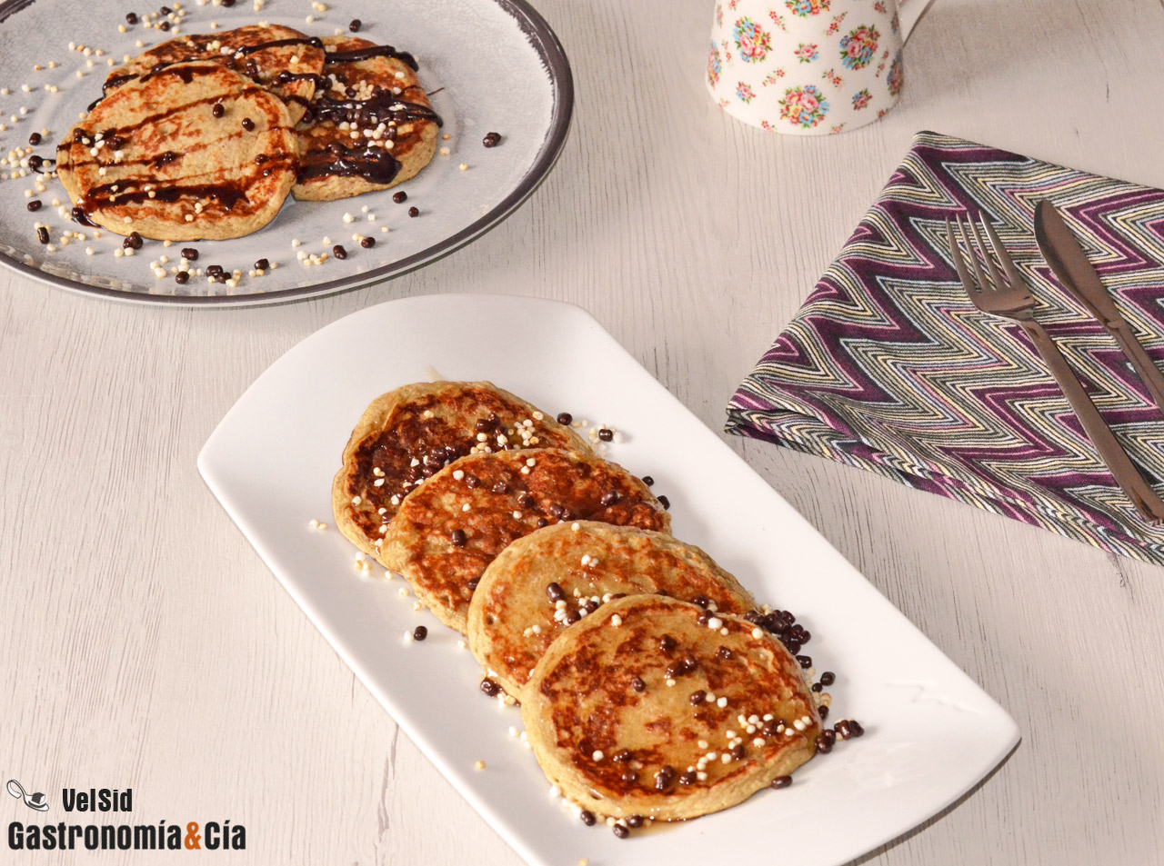 Tortitas de avena, quinoa y plátano