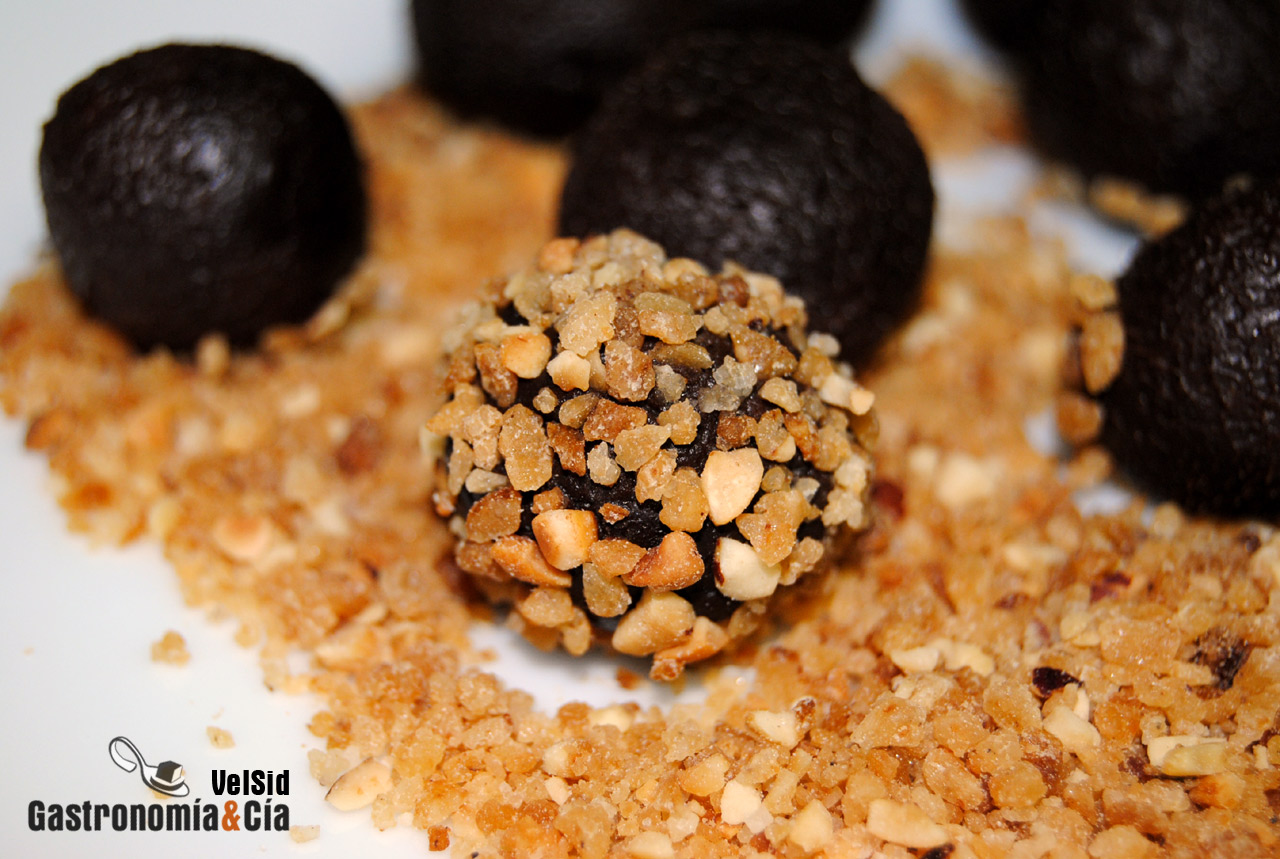 Trufas de chocolate y coco