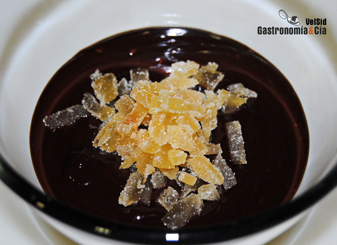 Trufas con jengibre confitado