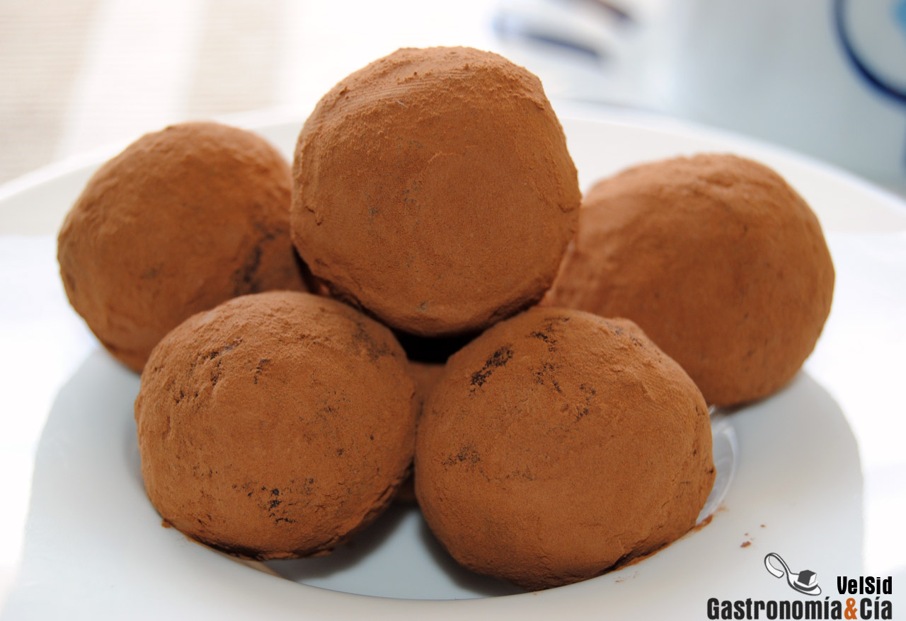 Trufas con jengibre confitado
