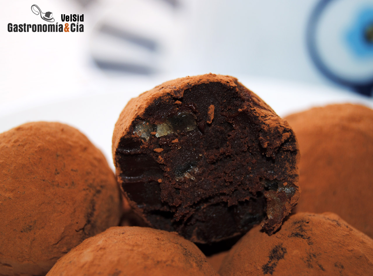 Trufas con jengibre confitado