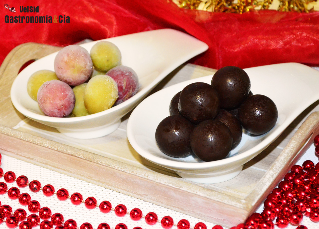 Uvas con chocolate
