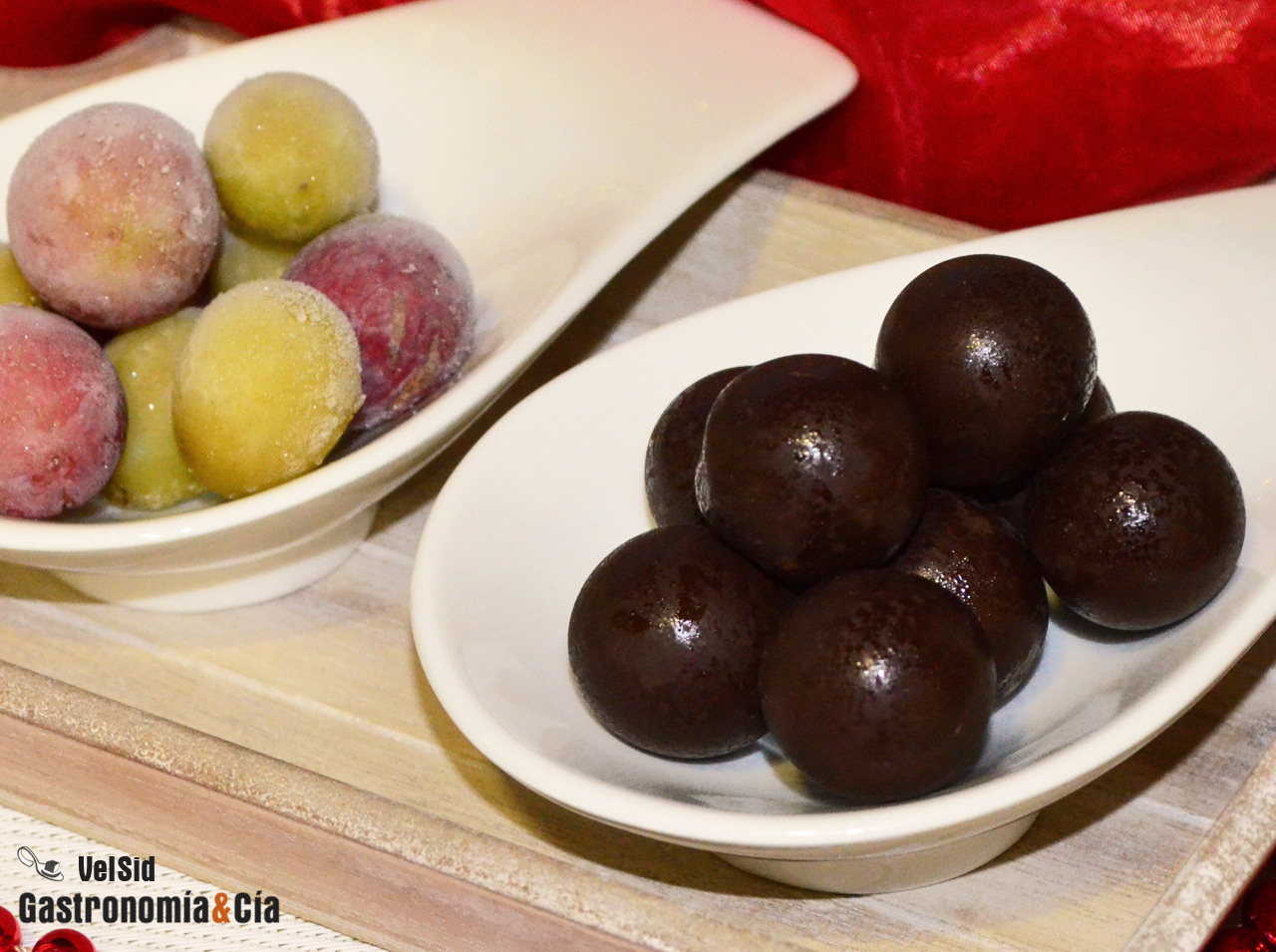 Uvas con chocolate