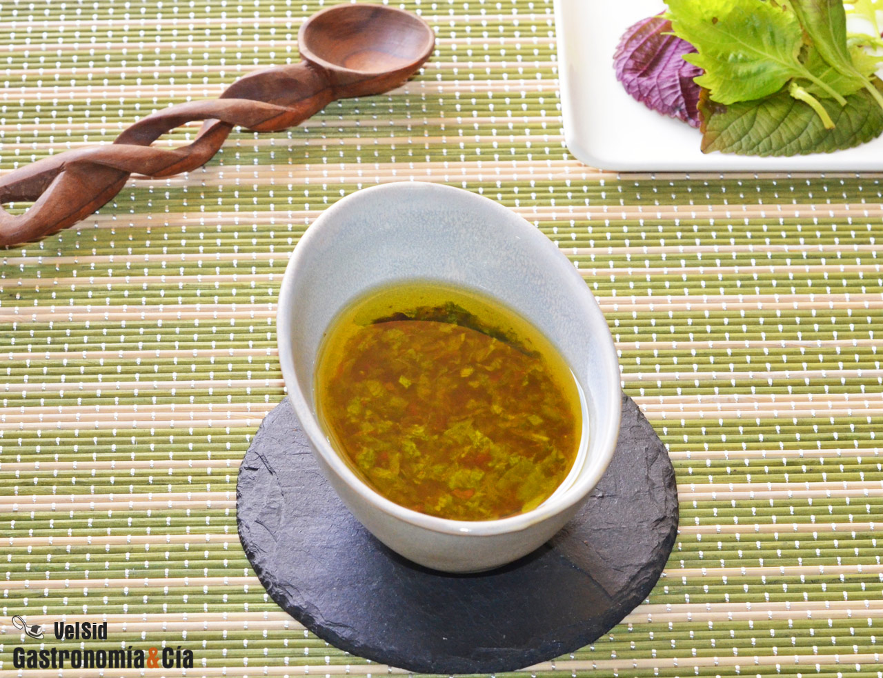 vinagreta de shiso, lima y soja