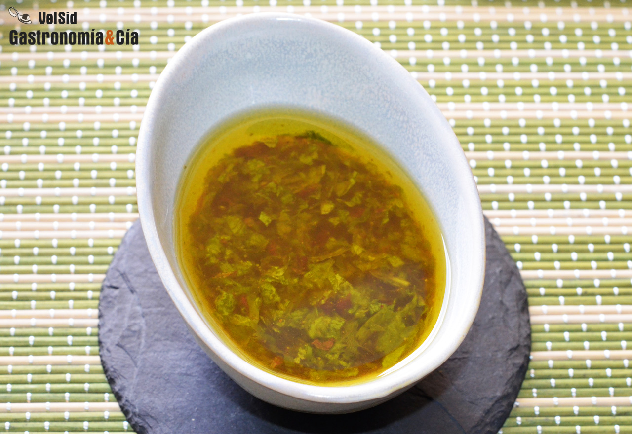 vinagreta de shiso, lima y soja