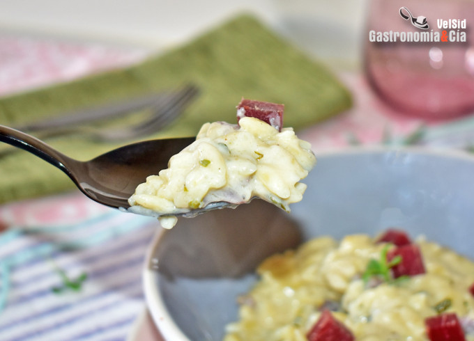 Orzo cremoso con parmesano y lomo