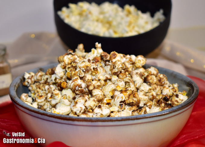 Palomitas de maíz dulces con especias