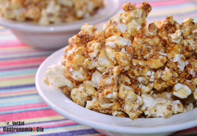 Palomitas de maíz con sésamo caramelizado