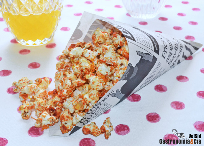 Palomitas de maíz con sriracha y cítricos