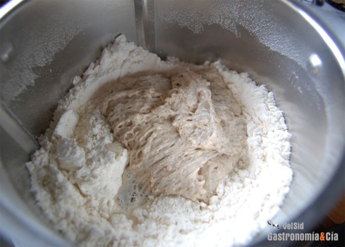 Pan blanco con masa madre de centeno