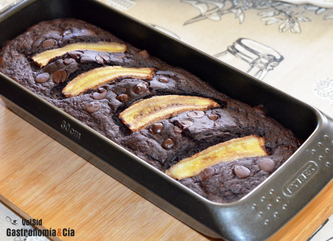 Pan de plátano con chocolate