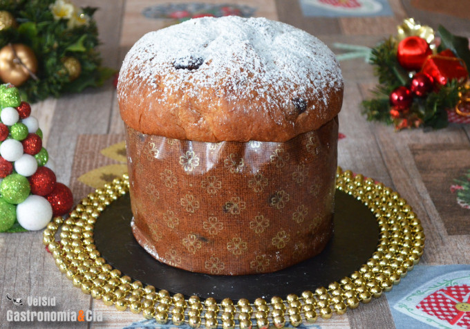 Panettone con chocolate y arándanos. Receta de Navidad