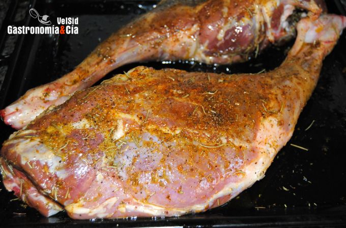 Cordero asado al horno