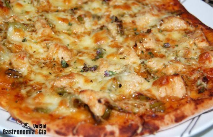 Pizza de pollo al Pedro Ximénez