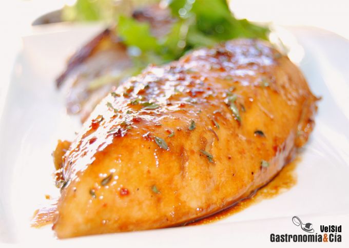 Pollo agridulce con hinojo