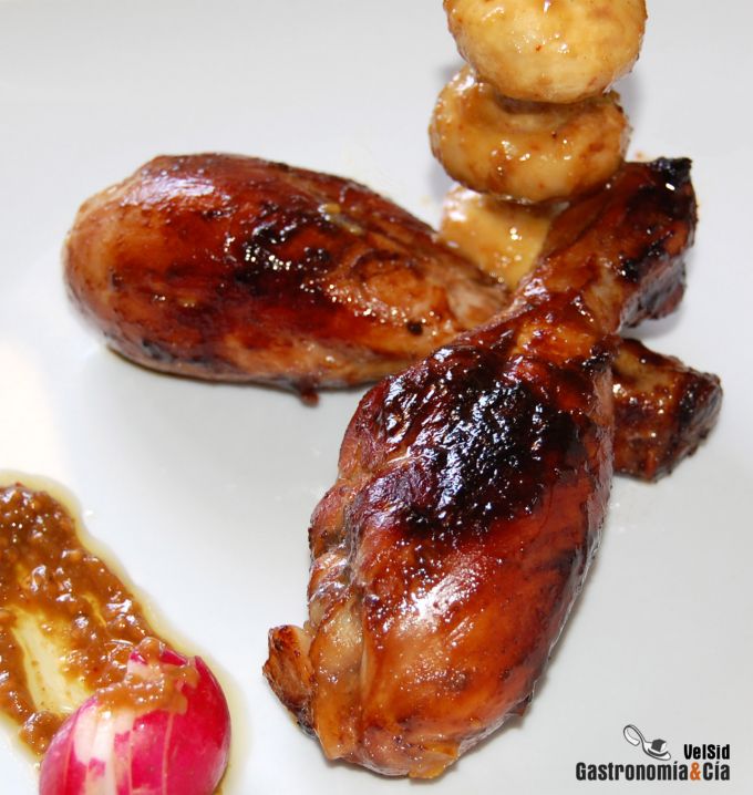 Pollo teriyaki con champiñones